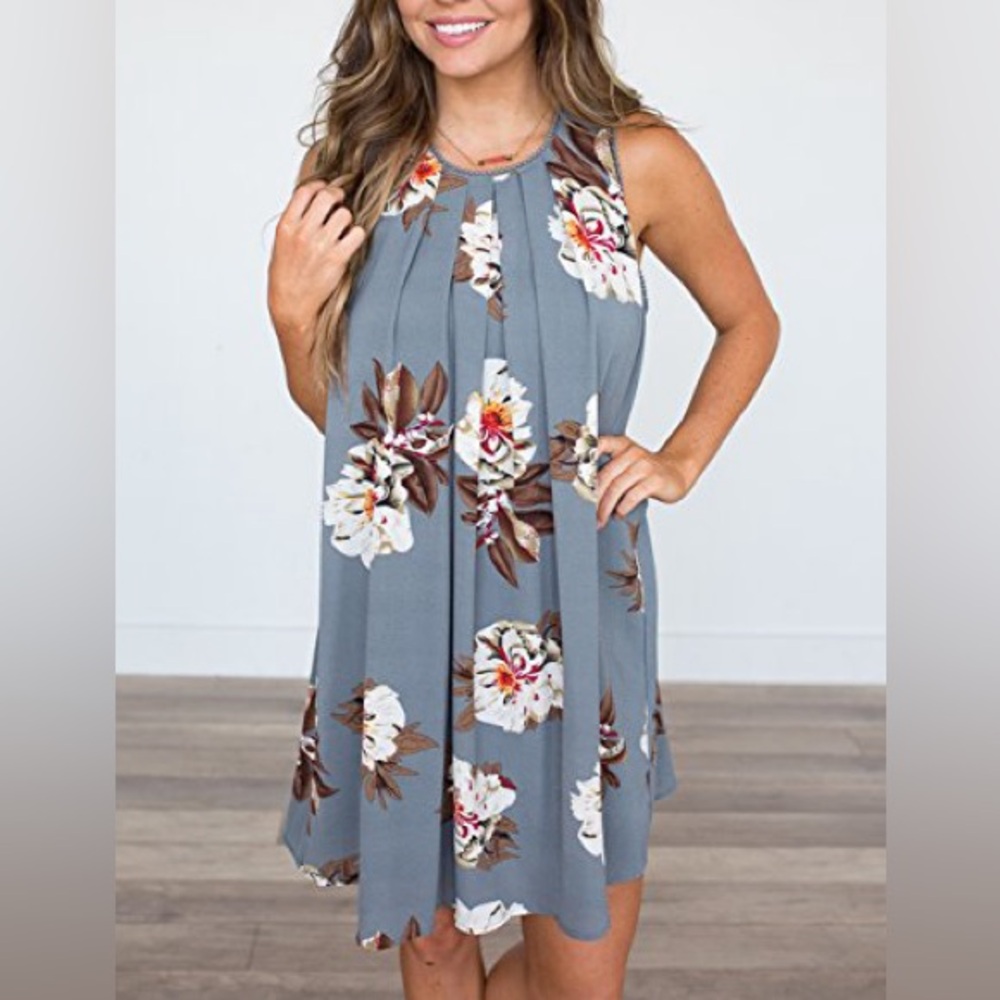 Umgee Gray Floral Dress